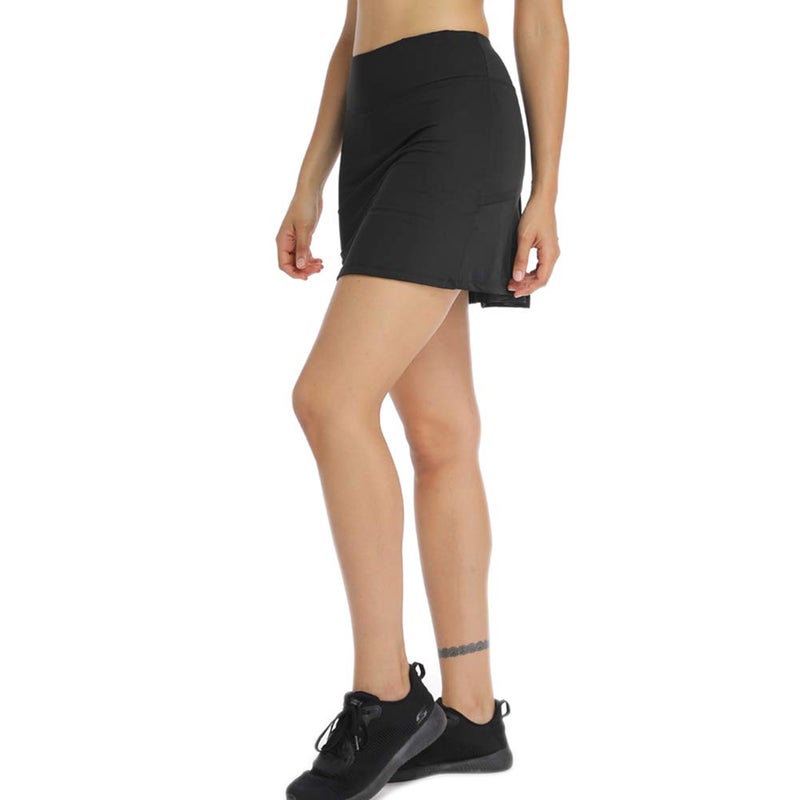 Ultrafun Women's Active Tennis Golf Skort Pleated Athletic Sports Running Skirt with Pockets and Shorts (Black, Medium) - Image 4